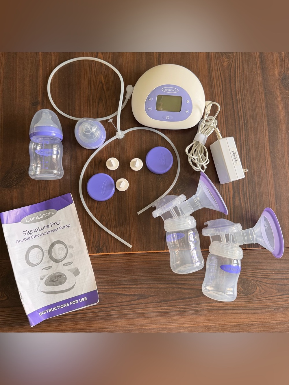 Lansinoh Double Electric Breast Pump with Purple Accents